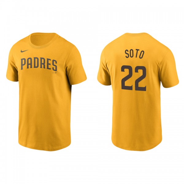 Men's San Diego Padres Juan Soto Gold Name & N...