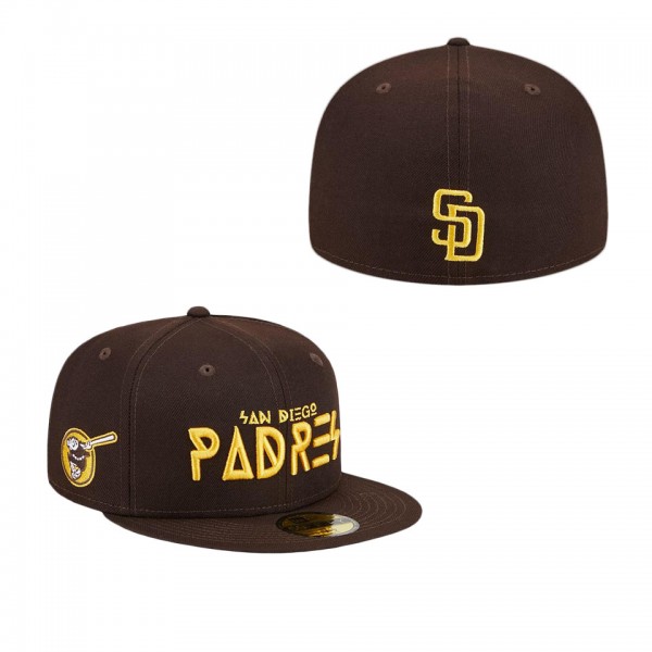 Men's San Diego Padres Brown Geo 59FIFTY Fitted Ha...