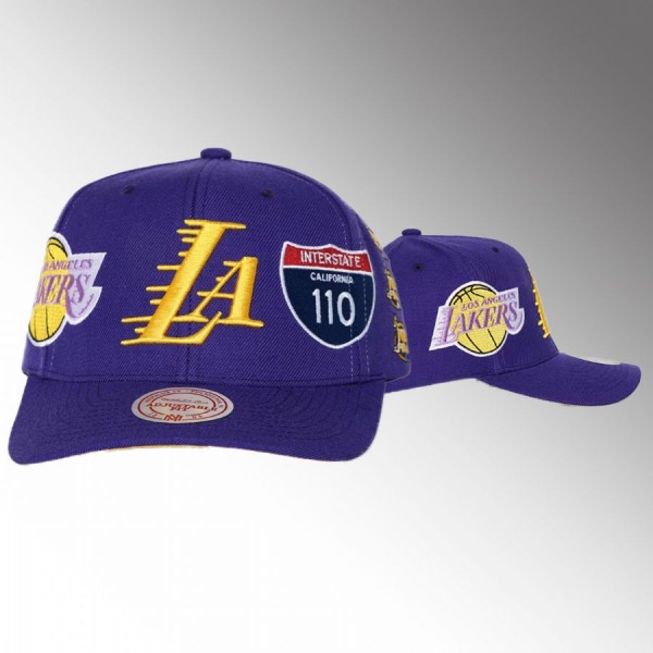Los Angeles Lakers Purple Highway Pro Crown Snapba...