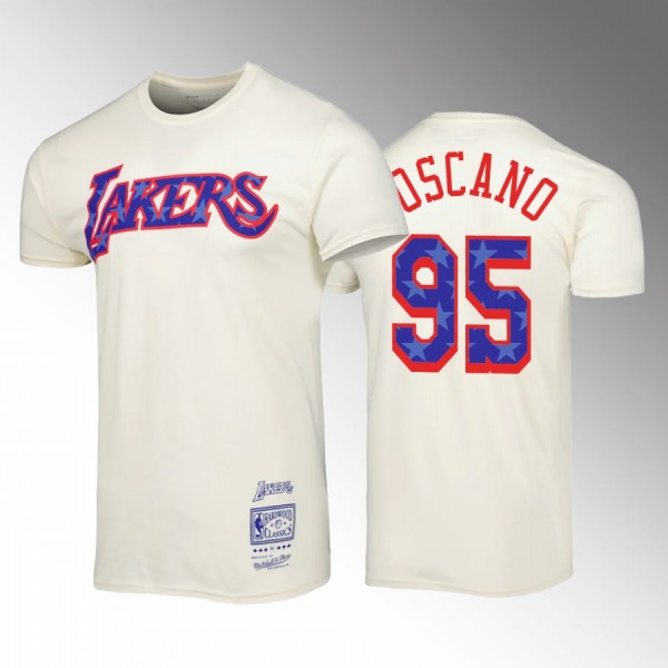 Los Angeles Lakers #95 Juan Toscano-Anderson Cream...